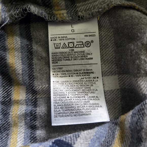 Old Navy Men's Flannel Pajama Pants - Blue & Yellow Plaid, Size Large - Picture 3 of 4